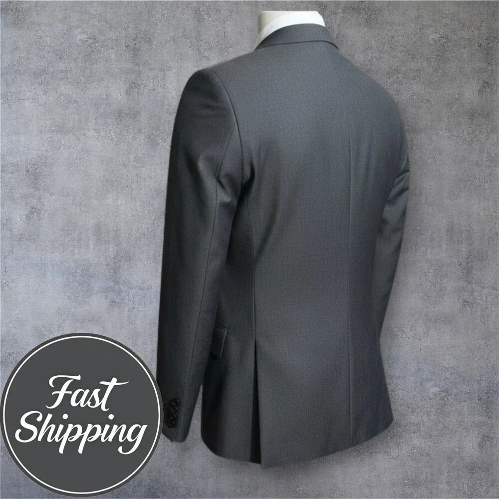 JOHN VARVATOS USA Mens Blazer 38R Sport Coat Two Button Suit Jacket Gray Wool